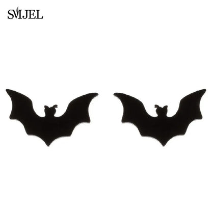 Stainless Steel Bat Stud Earrings
