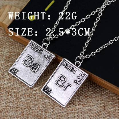 Breaking Bad Chemical Symbol Br Ba Necklace