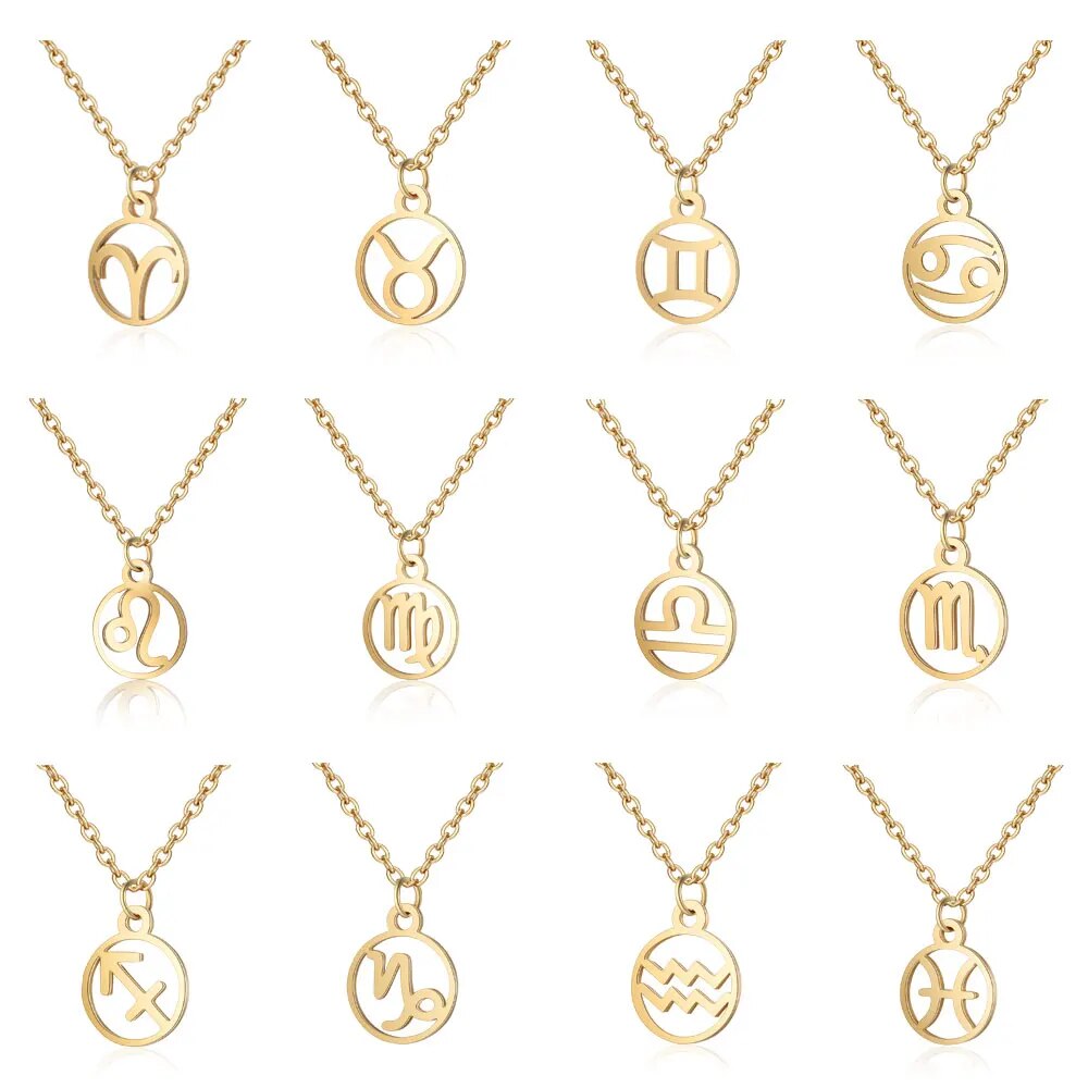 12 Constellation Zodiac Sign Astrology Necklace