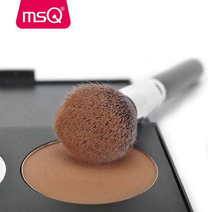 MSQ 15-Piece Pro Makeup Brush Set with Synthetic Bristles & Leather Case