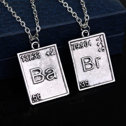 Breaking Bad Chemical Symbol Br Ba Necklace