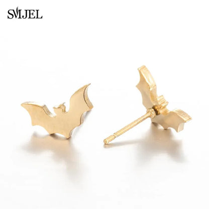 Stainless Steel Bat Stud Earrings