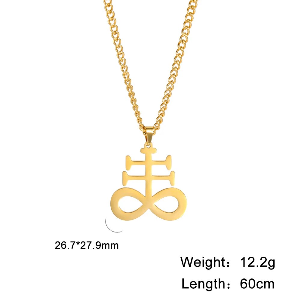 Leviathan Satan Cross Pendant Necklace