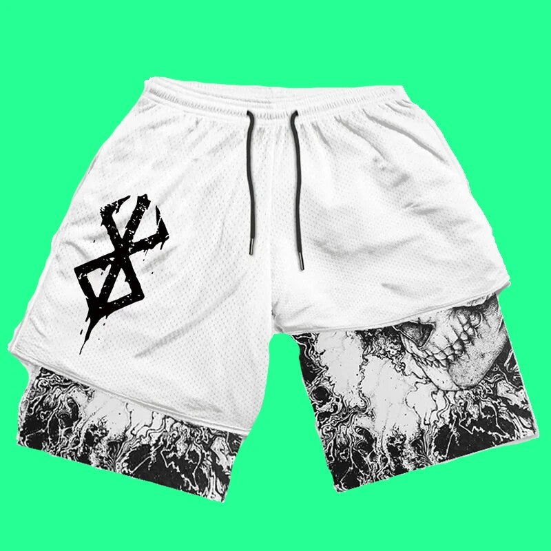 Anime High Waist Oversize Breathable Gym Shorts