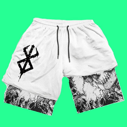 Anime High Waist Oversize Breathable Gym Shorts