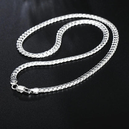 Silver 6mm Side Chain 8/18/20/22/24 Inch Necklace