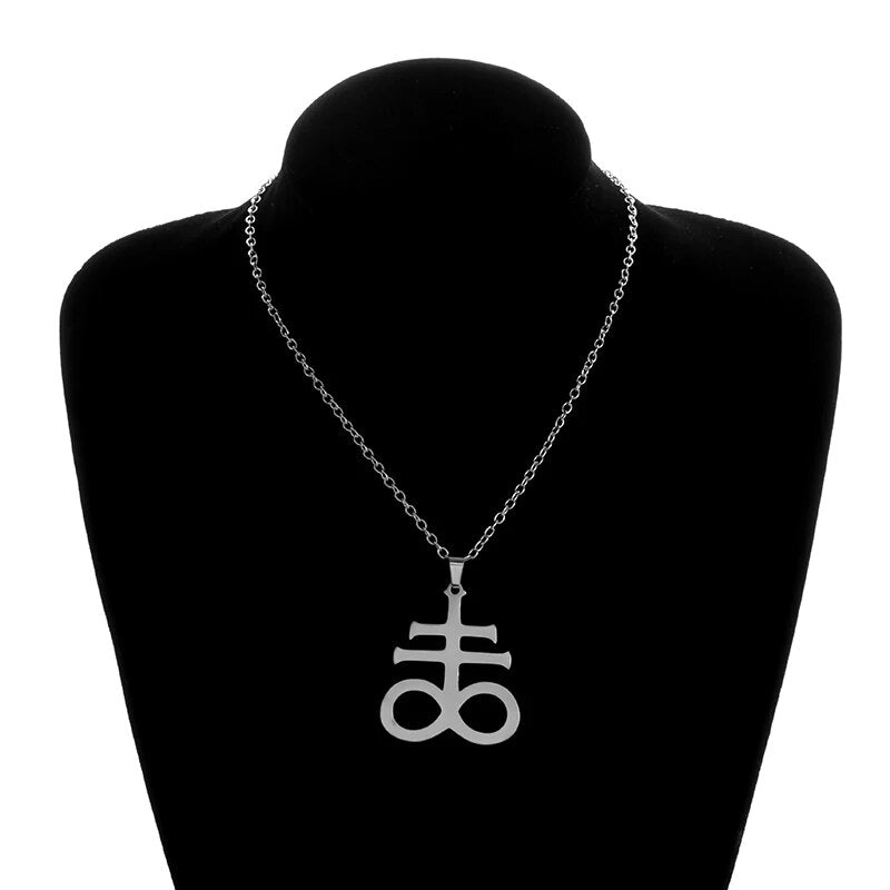 Black Leviathan Cross Pendant Necklace