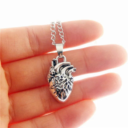 Anatomical Rib Cage & Anatomical Heart Gothic Necklace