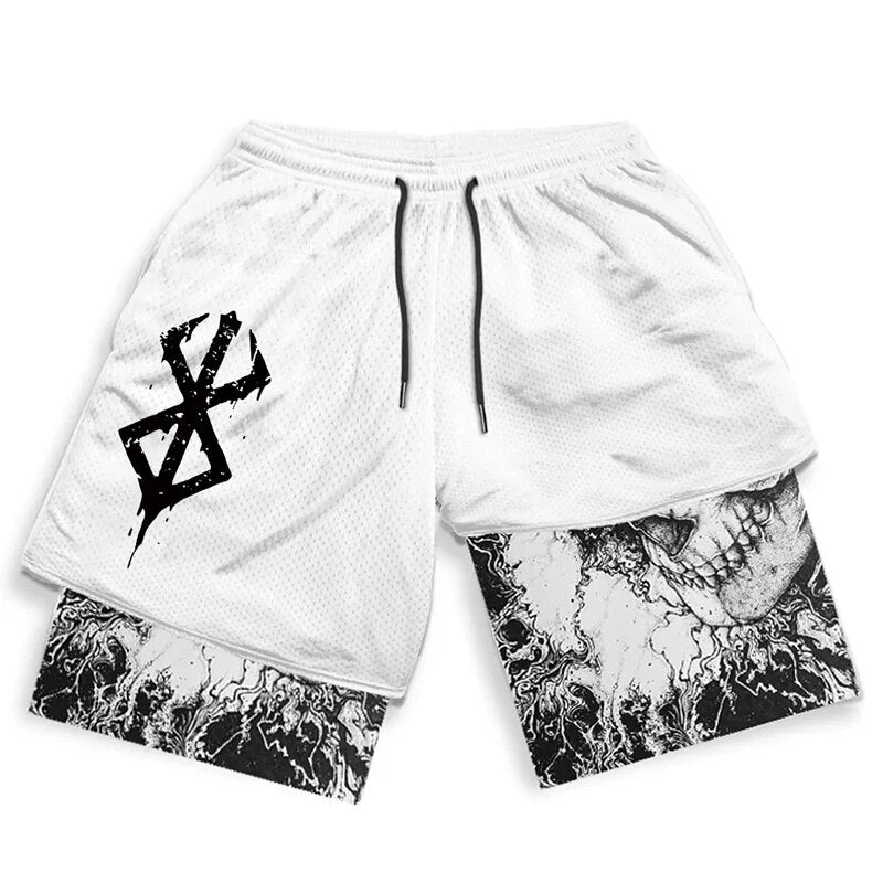 Anime High Waist Oversize Breathable Gym Shorts