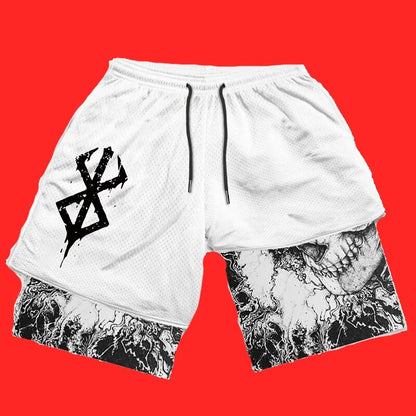 Anime High Waist Oversize Breathable Gym Shorts