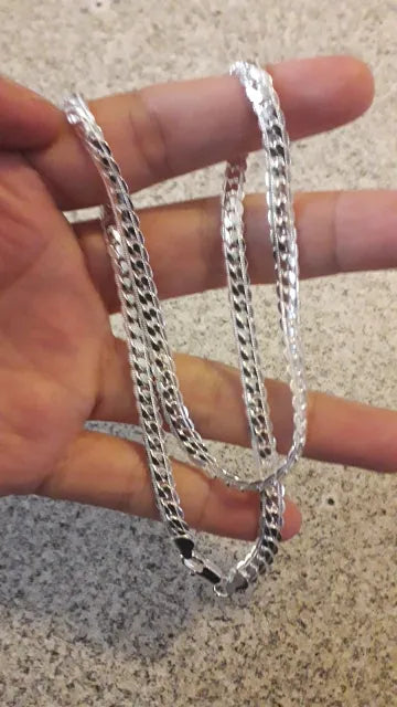 Silver 6mm Side Chain 8/18/20/22/24 Inch Necklace