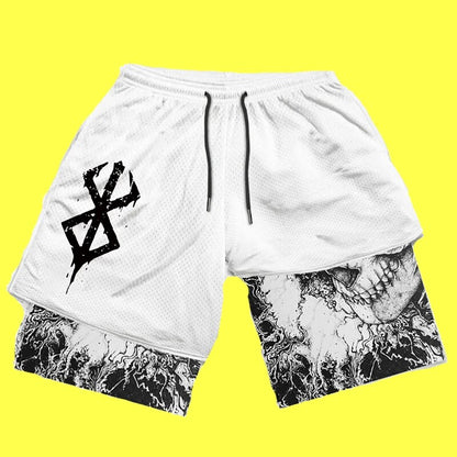 Anime High Waist Oversize Breathable Gym Shorts