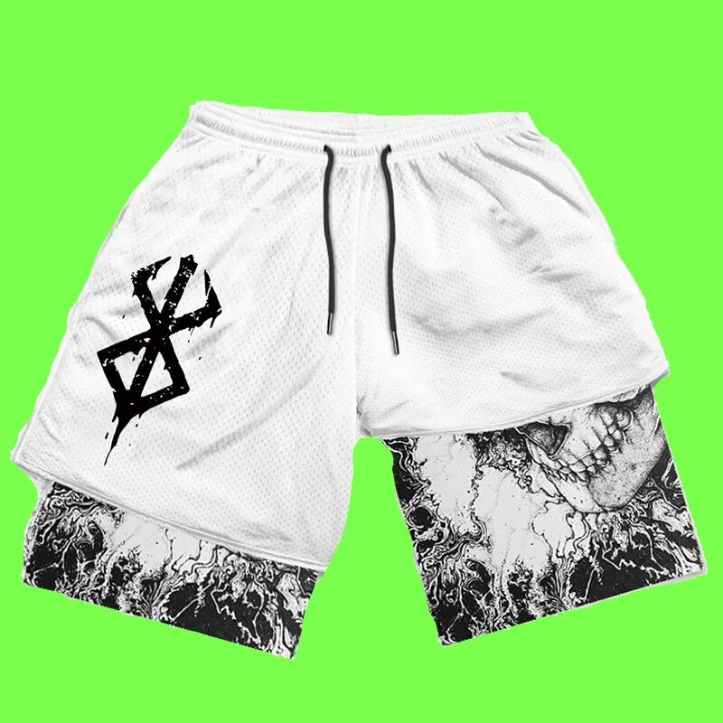 Anime High Waist Oversize Breathable Gym Shorts