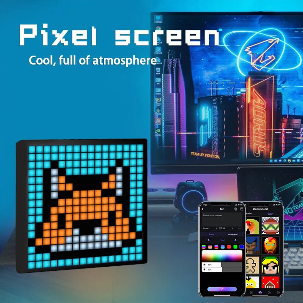 App-Controlled LED Pixel Display with Custom Text, Patterns & Animations