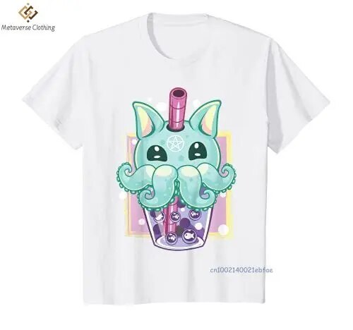 Kawaii Pastel Goth Creepy Creature Boba Bubble T-Shirt