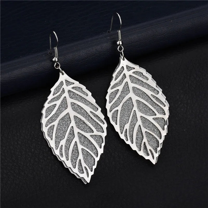 Baroque Vintage Leaf Drop Long Earrings