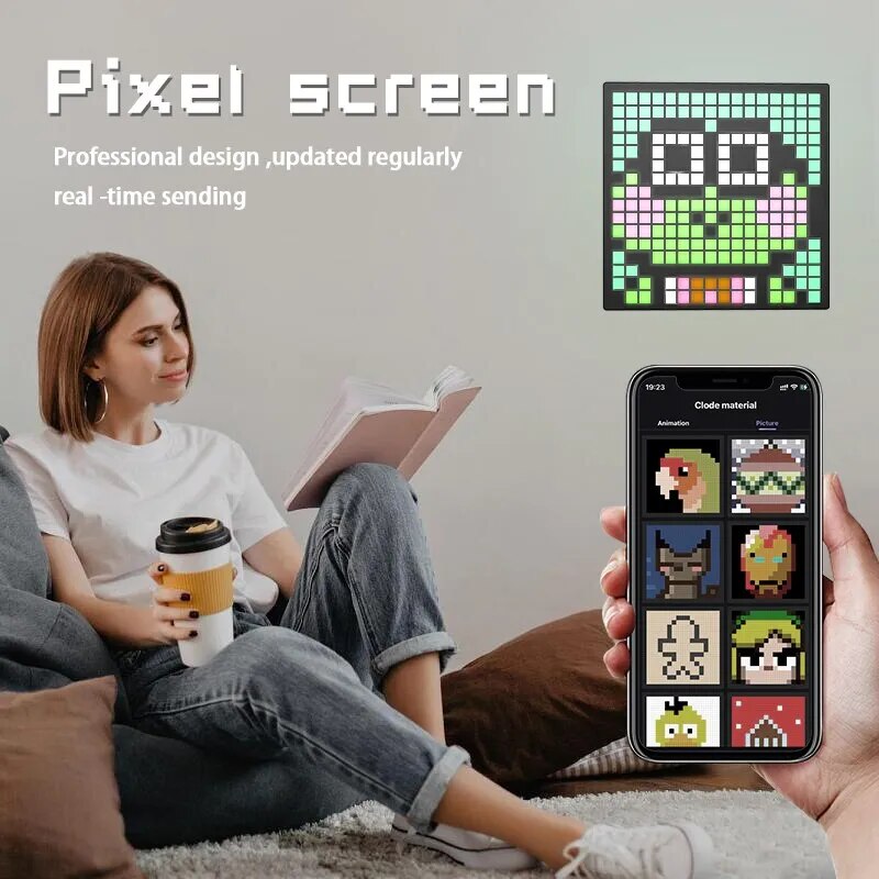 App-Controlled LED Pixel Display with Custom Text, Patterns & Animations