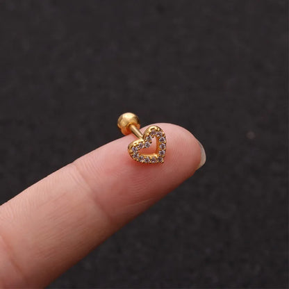 316 Stainless Steel Mini Zircon Cartilage Piercing Stud Earring