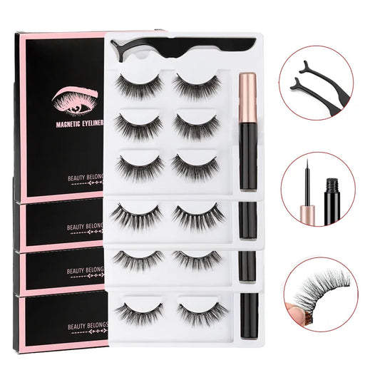 1/3/4Pairs Magnetic Eyelashes False Lashes Repeated Use Waterproof