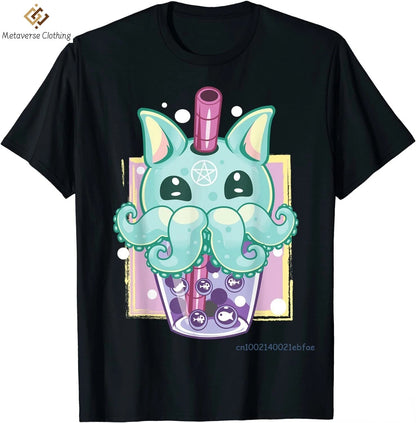 Kawaii Pastel Goth Creepy Creature Boba Bubble T-Shirt